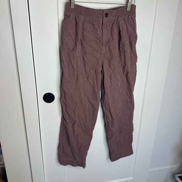 Madewell Corduroy Pull On Tapered Ankle Pants Purple High Rise Size Small - Picture 2 of 8